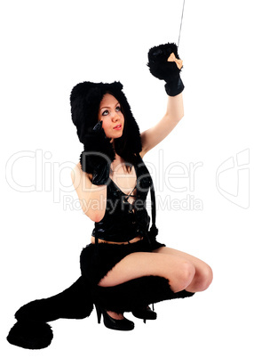 beautiful girl in cat costume