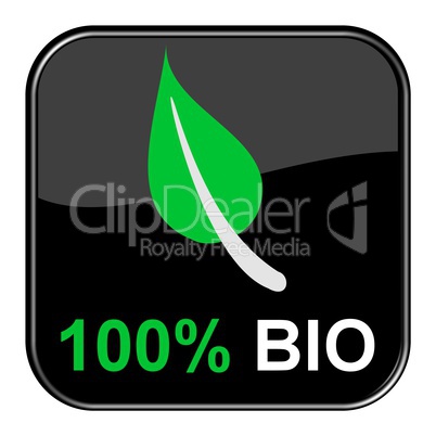Glossy Button schwarz - 100% Bio