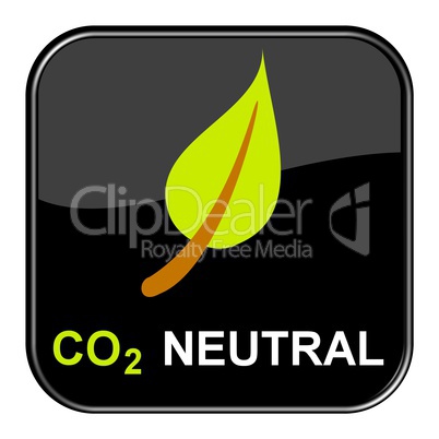 Glossy Button schwarz - CO2 neutral