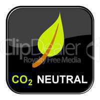 Glossy Button schwarz - CO2 neutral