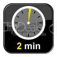 Glossy Button schwarz Uhr - 2 Minuten