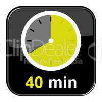 Glossy Button schwarz - Uhr: 40 Minuten