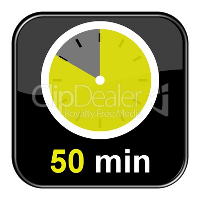 Glossy Button schwarz - Uhr: 50 Minuten