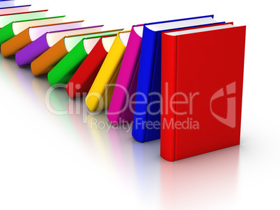 Colorful books Domino Effect