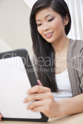 Asian Chinese Woman Using Tablet Computer