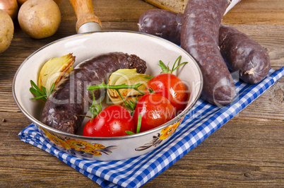 Krupniok traditional blood sausage in Polish cuisine