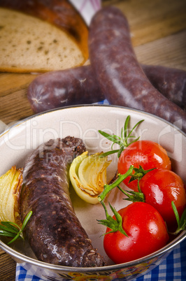 Krupniok traditional blood sausage in Polish cuisine