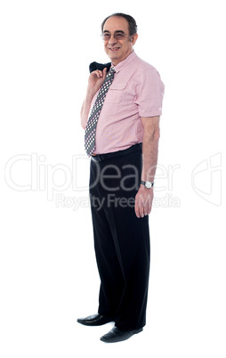 Side view of a corporate aged person Side view of a corporate aged person
