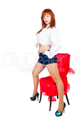 Pretty girl on chair