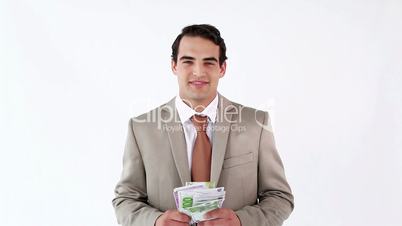 Geschäftsmann mit Banknoten