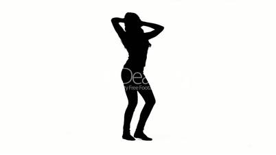 Silhouette einer posierenden Frau