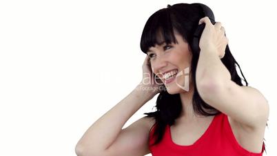 Junge Frau mit Kopfhörer
