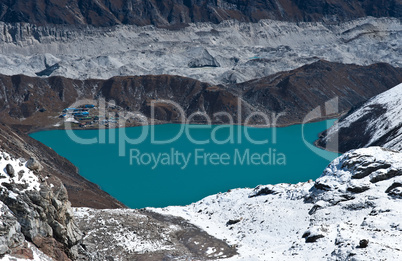 Gokyo lake and village viewed from Renjo Pass