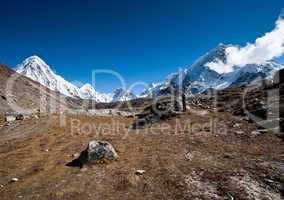 Hiking in Himalayas: Pumori summit and mountains