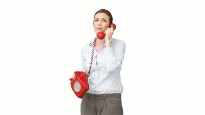 Junge Frau mit Telefon