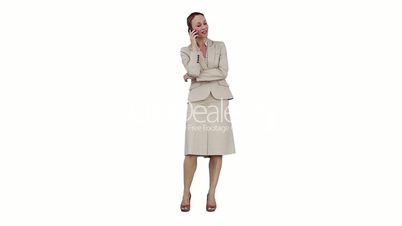Frau am Telefon