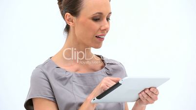 Frau mit iPad