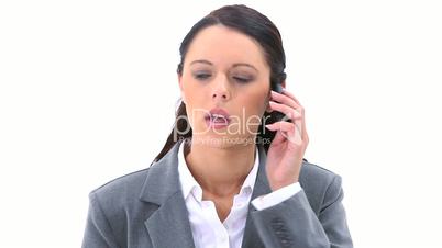 Frau telefoniert