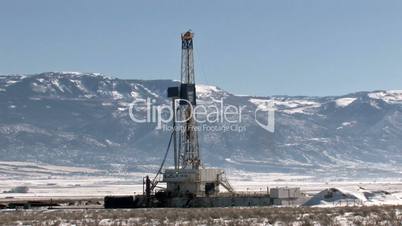 Oil drilling equipment in mountain closer