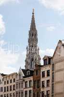 Brussels City Hall tower over buildings