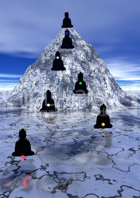 Seven chakras up to the mountain