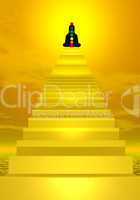 Stairs to buddha and chakras