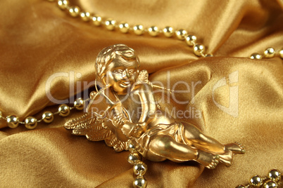 Background of golden fabric