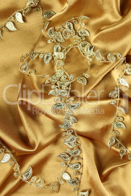 Background of golden fabric