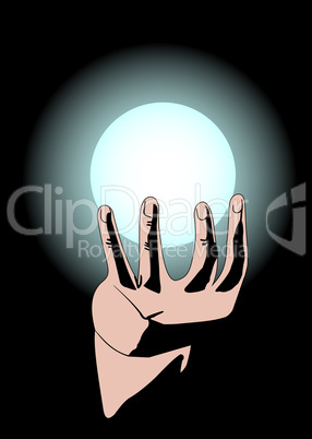 The hand and the magic sphere