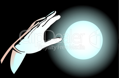 The hand and the magic sphere