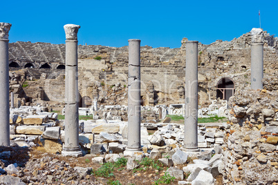 Turkey with Greek theater in the background