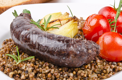 Krupniok traditional blood sausage in Polish cuisine