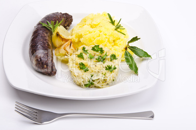 Krupniok traditional blood sausage in Polish cuisine