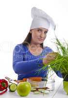 woman in the cooking
