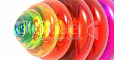 3d background with glass rings