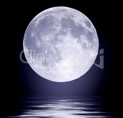 Full moon image with water