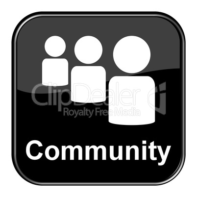 Glossy Button schwarz - Community