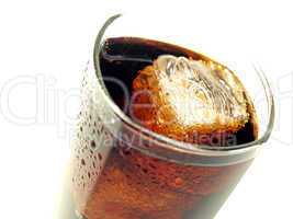 Cold cola with ice