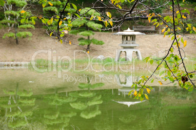 Lake in a japanese garden