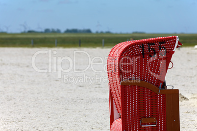 Roter Strandkorb