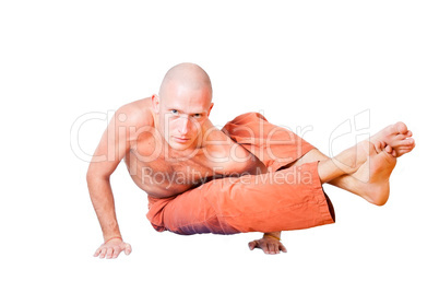 Yoga. Man in  asana , isolated on white background