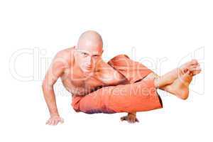 Yoga. Man in  asana , isolated on white background