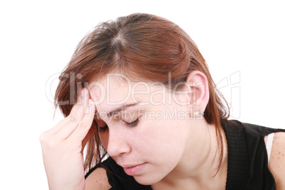 woman having a headache