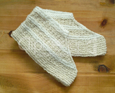 Hand knitted female slippers