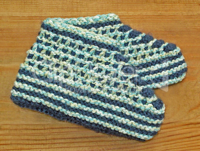 Hand knitted baby booties