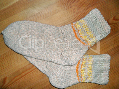 Hand knitted female socks