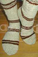 Hand knitted female socks