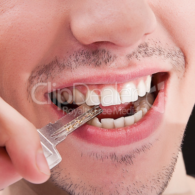 man with white teeth