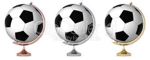 Abstract soccer globe