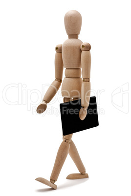 isolated mannequin carrying plastic credit card